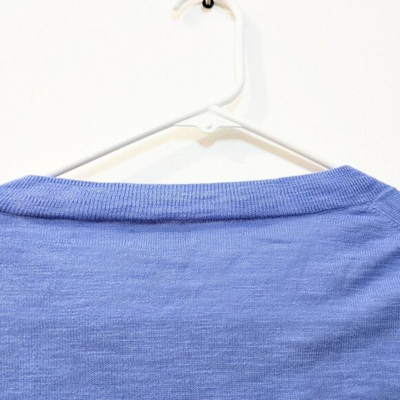J.Crew 3/4 Sleeve Periwinkle Blue Pull Over Sweater 100% Cotton, Womens Small - Picture 7 of 10